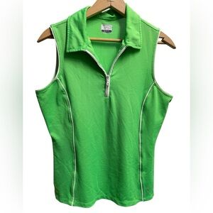 ⛳️💚CALLAWAY women’s size M lime green Sleeveless Zip-Up Top